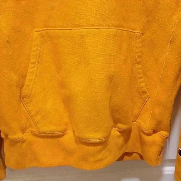 Champion Reverse Weave Vintage Yellow Hoodie Size Small - Picture 7 of 9